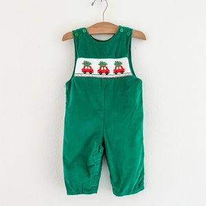 Anavini Corduroy hand Smocked Christmas tree Longall size 12 months